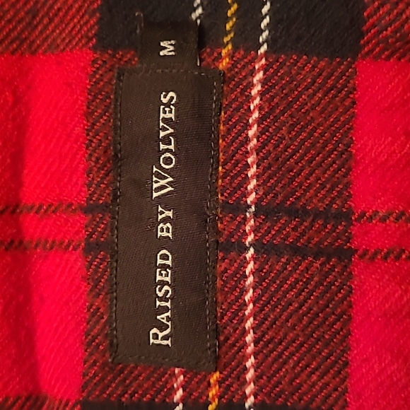 Raised by Wolves Red Black Plaid Flannel Zip Up Jacket - Picture 7 of 8